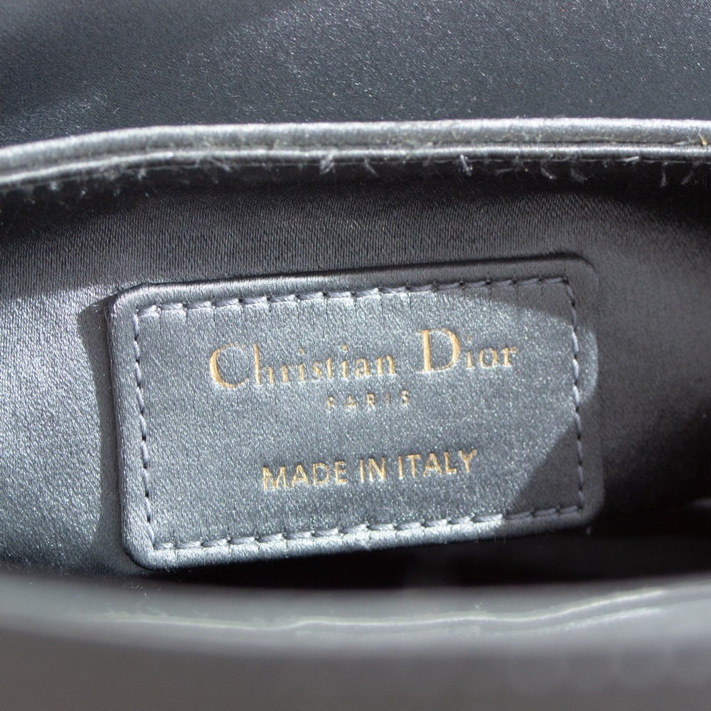 Dior Saddle 2019 Mini Satin Icy Blue Grey Crystal Embellished Bag - Picture 11 of 17